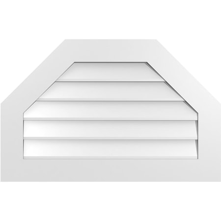 Ekena Millwork Octagonal Top Surface Mount PVC Gable Vent w/ 3-1/2"W x 1"P Standard Frame, 34"W x 22"H GVPOT34X2201SN